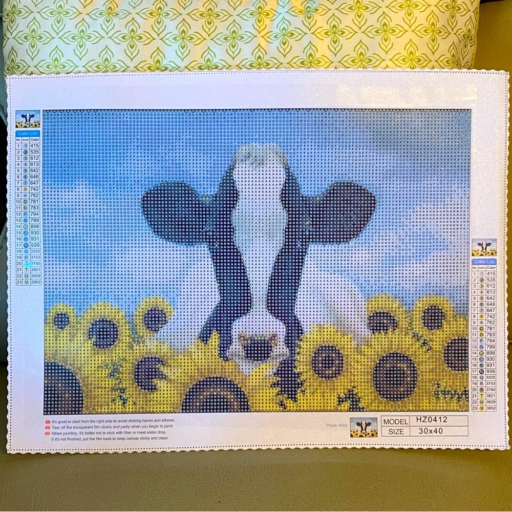 Sunflower Cow DIY 5D Full Round Drill Diamond Painting - Picture 2 of 6